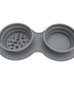 Comedero grande plegable de silicona doble función.